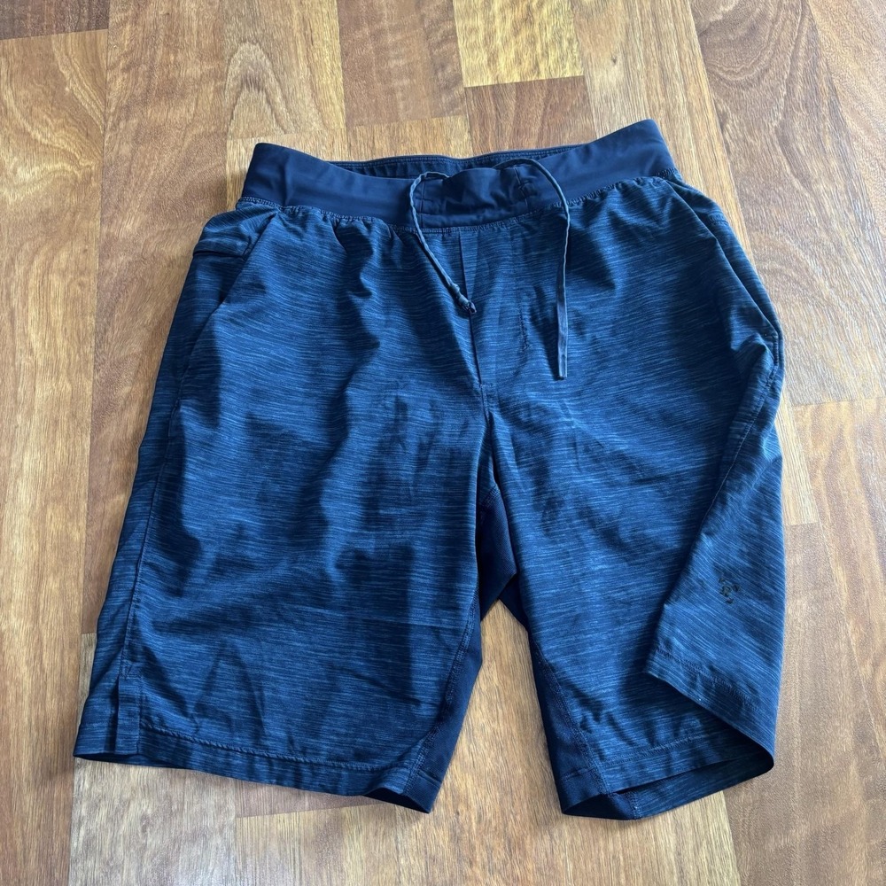Lululemon Mens S Athletic Shorts Blue Heathered 9 Inseam Training Gym Running